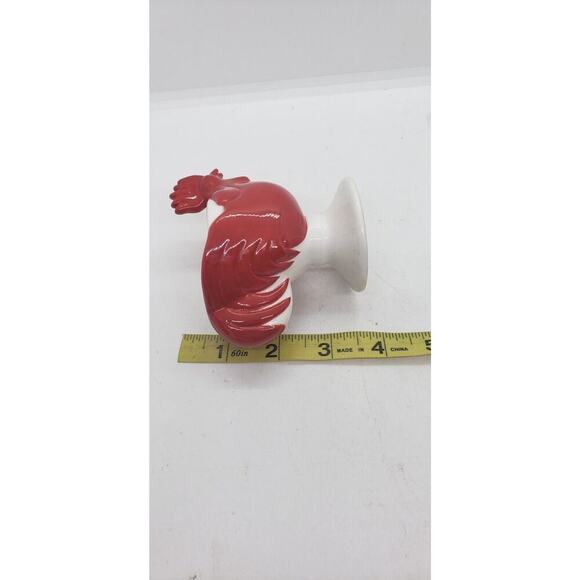 Kellogg's Cereal Premium Chicken Rooster Egg Cup White Milk Glass & Red Rare - Picture 8 of 11